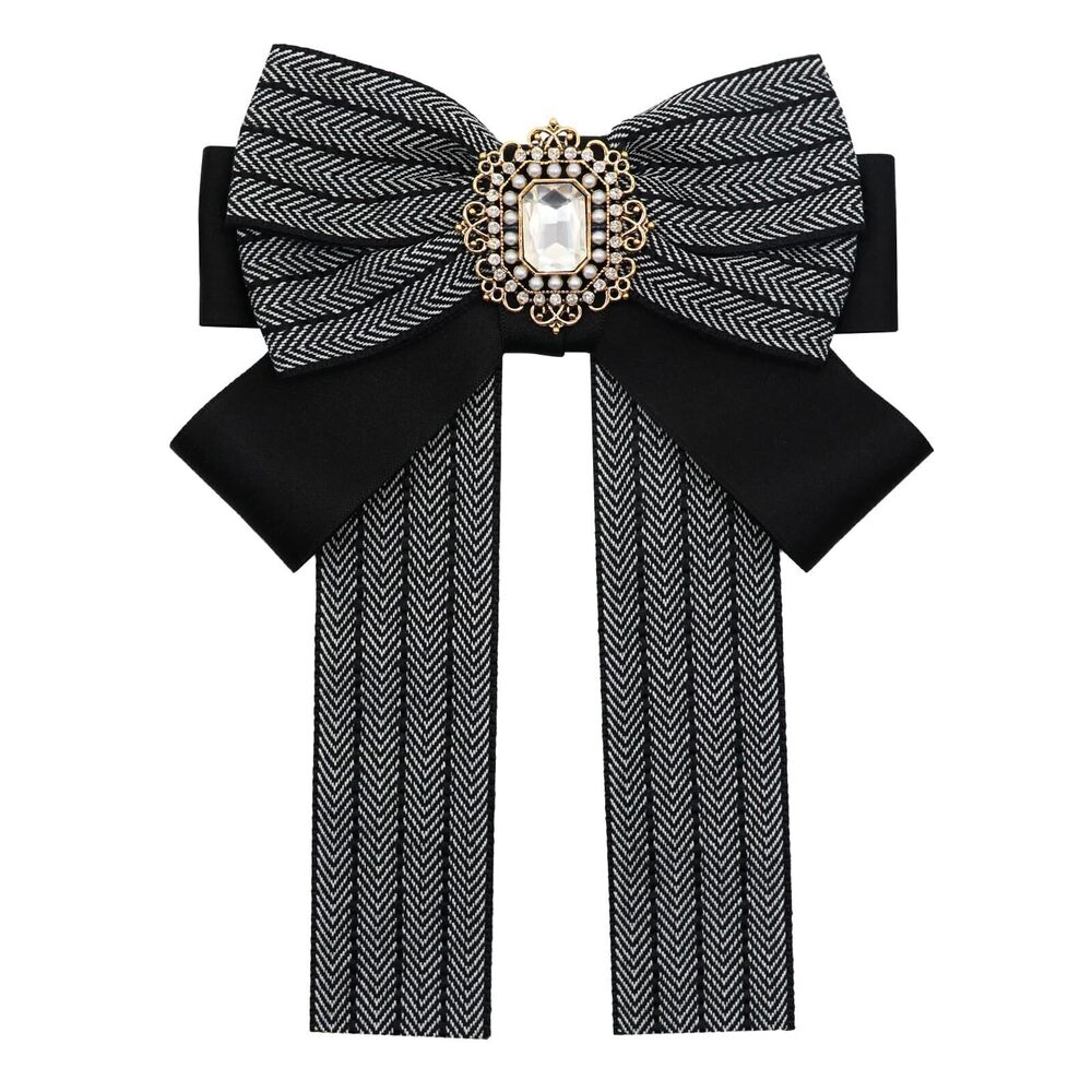 4443 Bow Tie Girls Rhinestone Bow Ties, Adjustable Pre-tied Neck Tie
